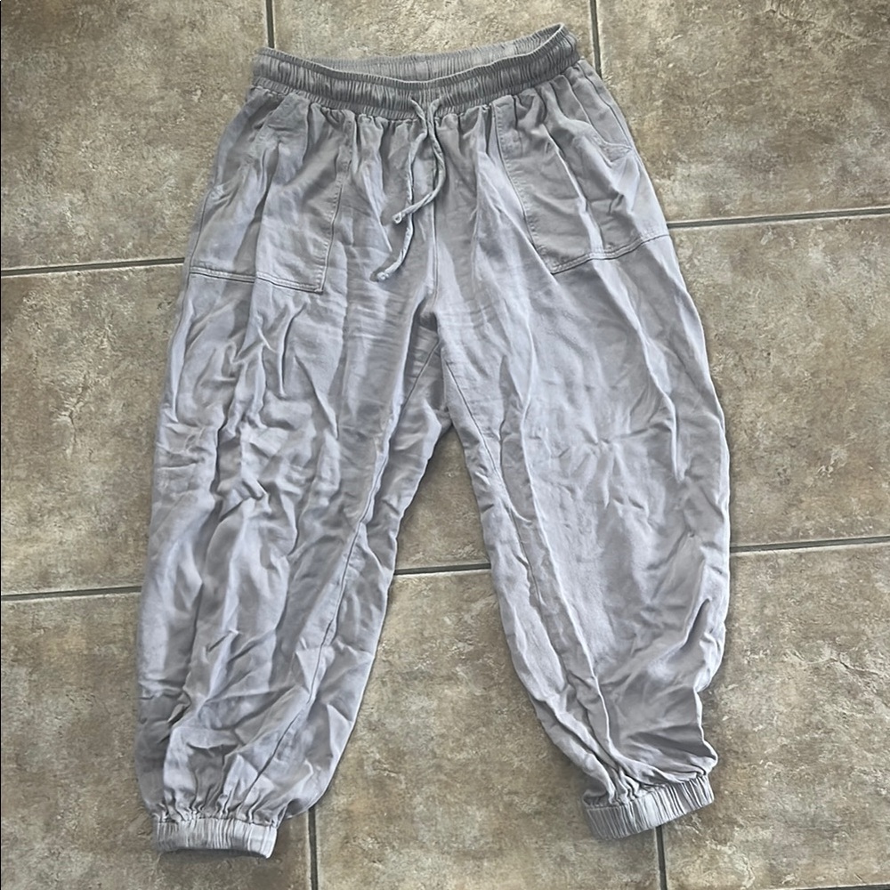 Gray Ankle Length Jogger Pants Size Medium